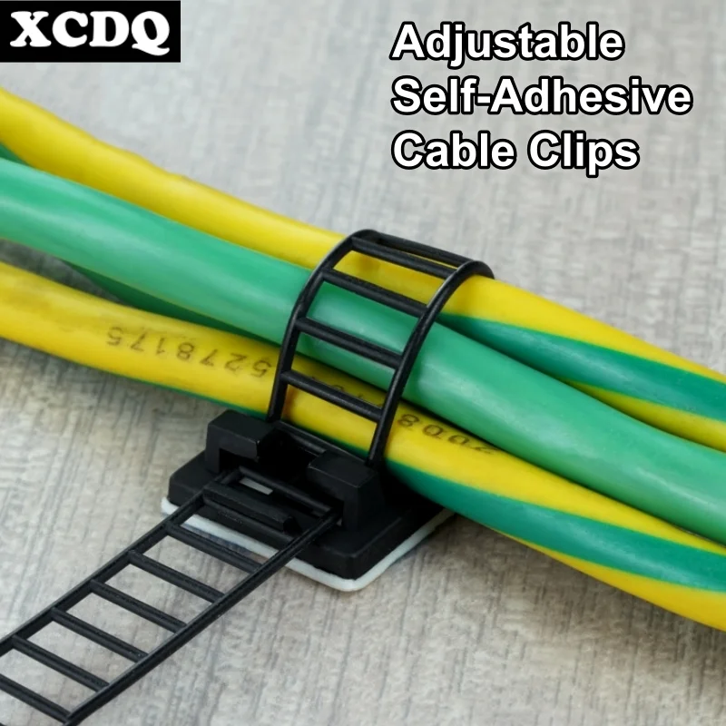 20/50pcs Adjustable Wire Ties Self-Adhesive Cable Clips 1600T Stick Zip Tie Holder Cable Organizer Nylon Fixing CL ACT