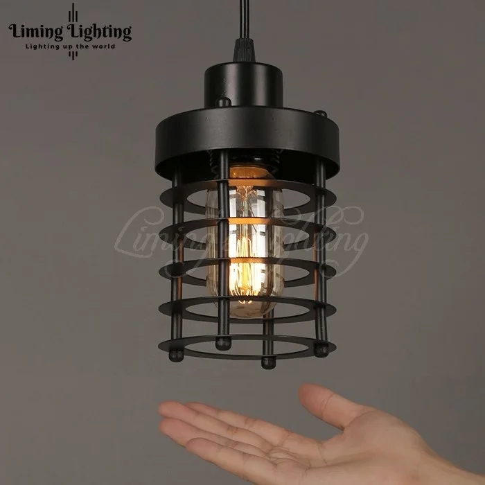 

Modern Vintage Loft Adjustable Metal pendant Light retro Cafe brass cage wall lamp country style Sconce Lamp Fixtures Dia 100mm