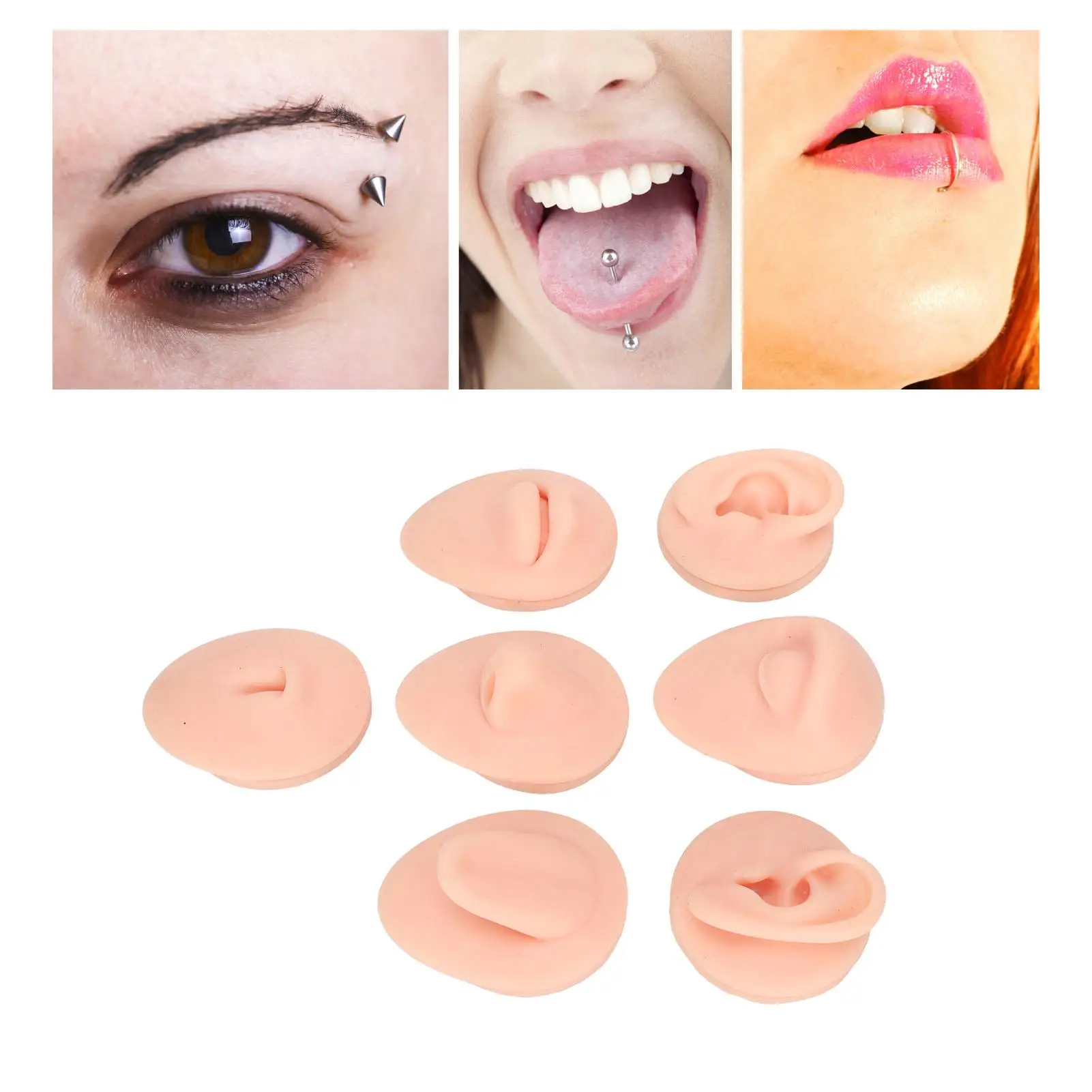 Novice Piercer Practice Model: Silicone Simulation for Ear, Eye, Nose, Tongue, Belly Button