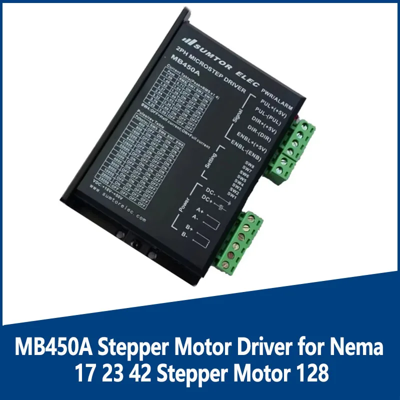 

Драйвер шагового двигателя MB450A для Nema 17 23 42, шаговый двигатель 128, подглазурованный 1,0-4,2 А