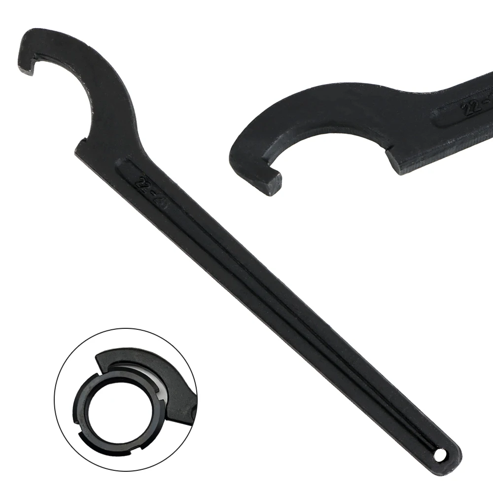 DIYWORK Chiave a forma di C con testa a gancio a mezzaluna in acciaio inossidabile Chiave a dado tondo Strumento manuale da 22-26 mm