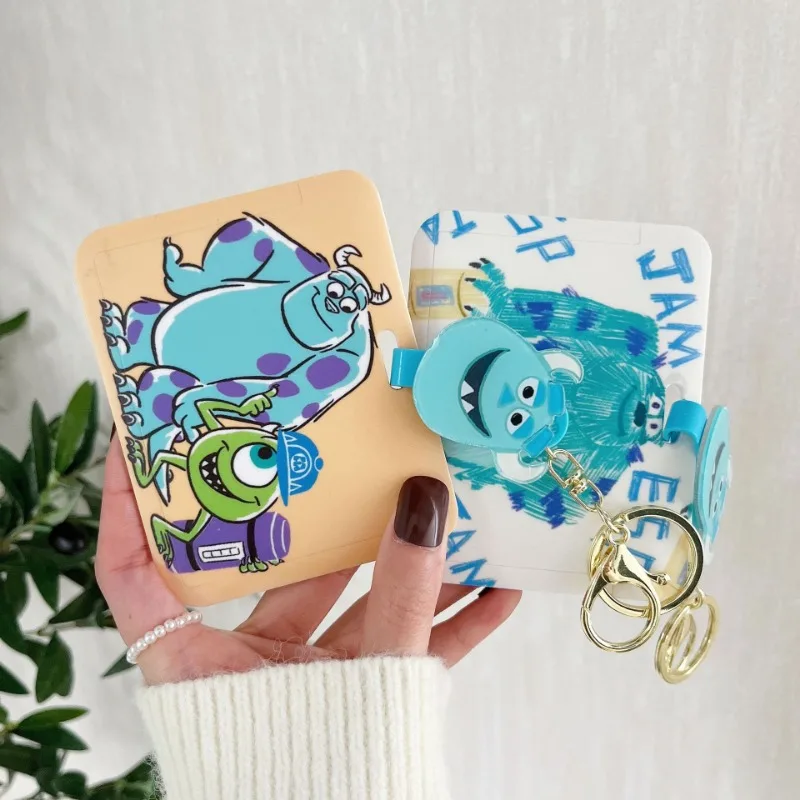 Hot Disney Cartoon Monsters Inc Keychain Cute Dumbo Mr.Q Key Chain Student ID Bus Card Protector Backpack Pendant Birthday Gift