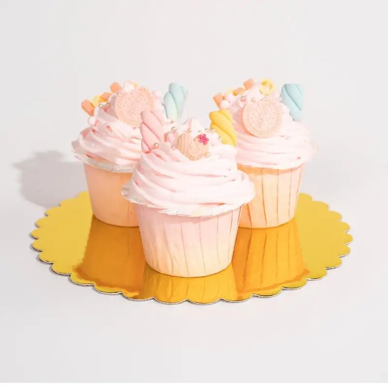 @*10 Pcs Cake Boards With White Golden Cake Rings, Cardboard With 6/8/10/12 Inch Cake Base, Suitable For Baking Cakes
