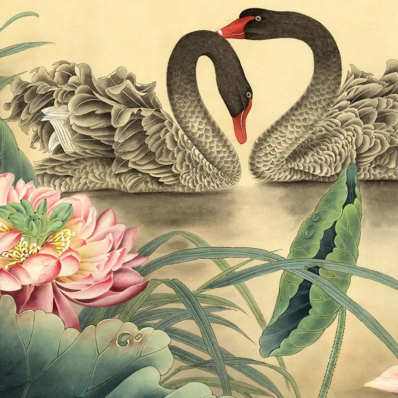 

Swan Line Drawing Manuscript Chinese Traditional Painting Line Draft Meticulous Painting Set Copy Coloring Practice for Beginner