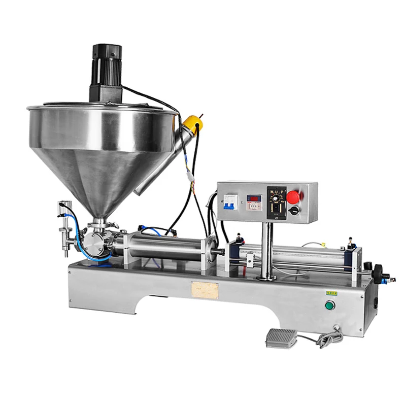 Paste Liquid Filling Machine Tomato Sauce Peanut Butter Cream Chili Sauce Olive Oil Stirring Heating Type Filling Machine