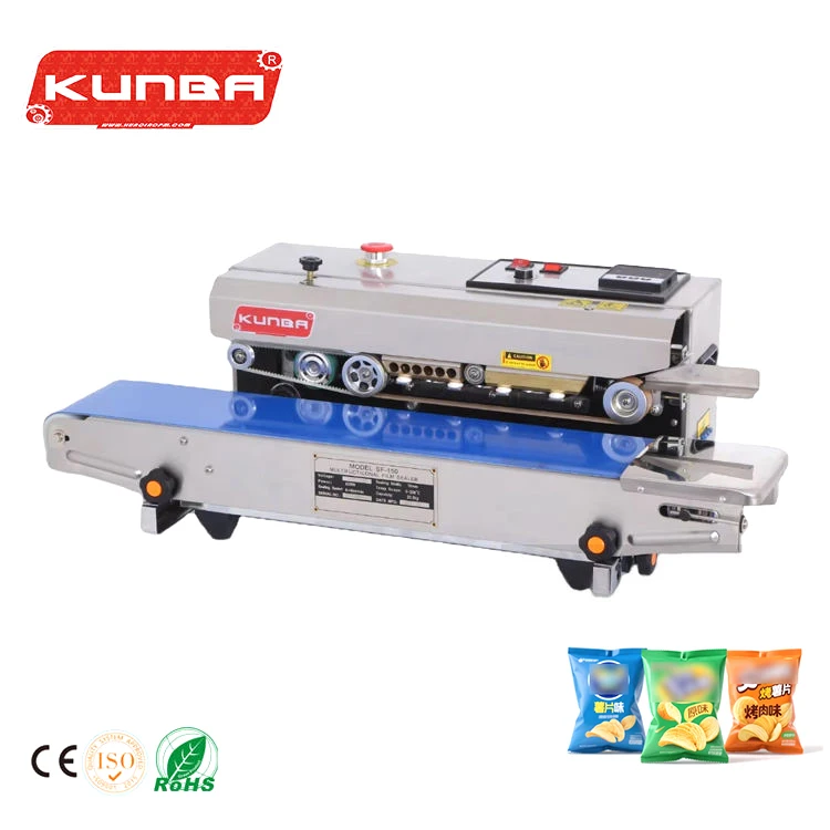 SF-150W Automatic Digital Temperature Control Continuous Heat Sealer Sealing Machine For Aluminum Foil Plastic Bag