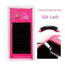 12Lines All Size Faux Mink Eyelash Extension Synthetic Silk Eyelash Russian Volume Eyelashes Extension Supplies for Professional