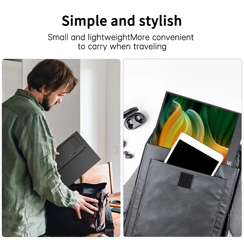 شاشة محمولة 14.1 بوصة 1080P IPS 100% SRGB شاشة محمولة للألعاب مع حامل لأجهزة الكمبيوتر المحمول PS5/4 Switch Xbox Raspberry Pi