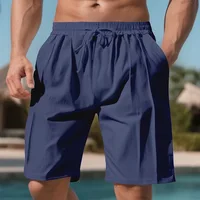 Men Light Blue Quick Dry Beach Shorts Elastic Drawstring Waist Loose Fit Knee Length Swim Trunks Lightweight Breathable Casual Vacation Board Shorts With Side Pockets 5