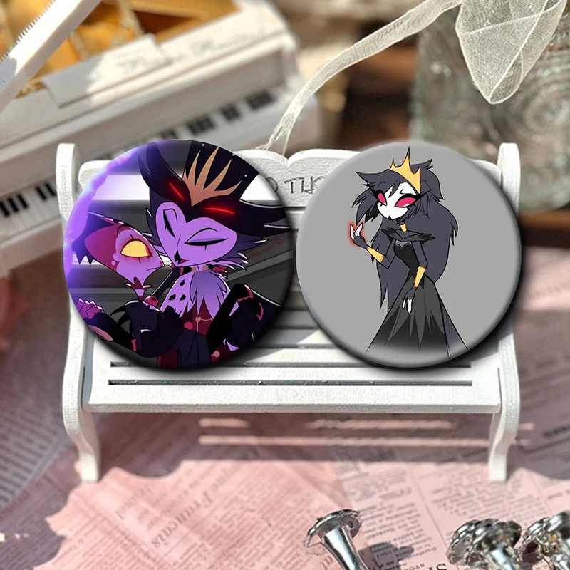 Popular Anime Helluva Boss Button Pin Cartoon Stolas Character Badge Round Brooch Bag Clothes Jewelry Accessories Fans Gifts