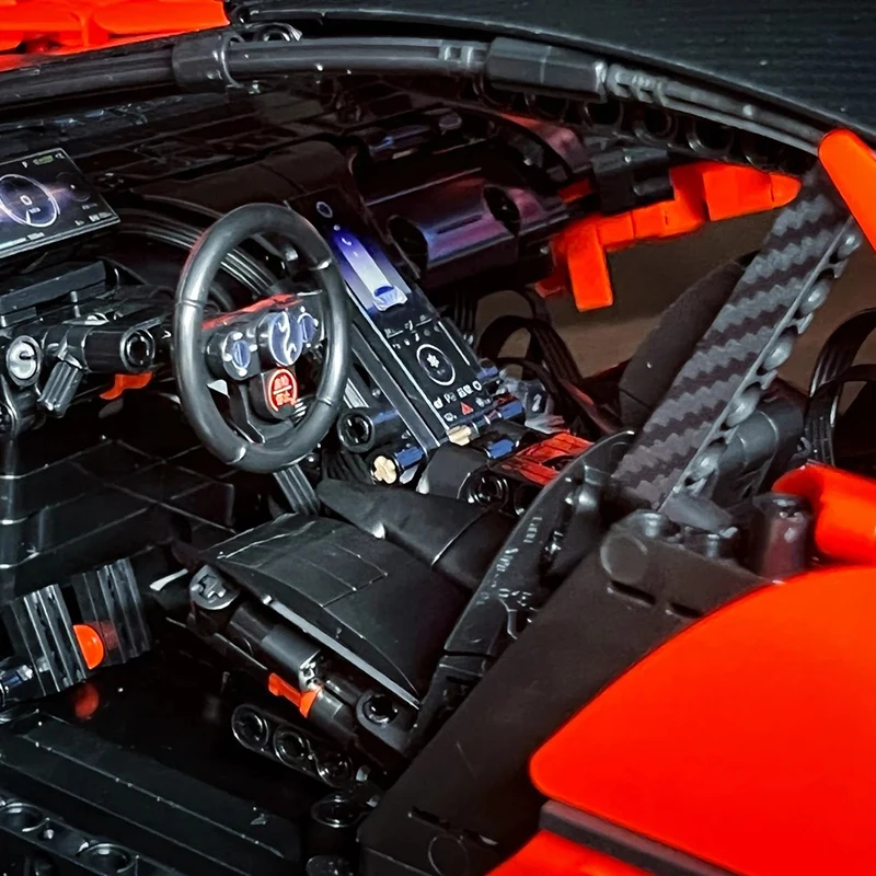 U9 Supersportwagen Technischer Baukasten 1:8 Maßstab Elektrischer Hypercar Konstruktions-Bausteine Modell DIY Montage-Spielzeug für Erwachsene – Detail 6