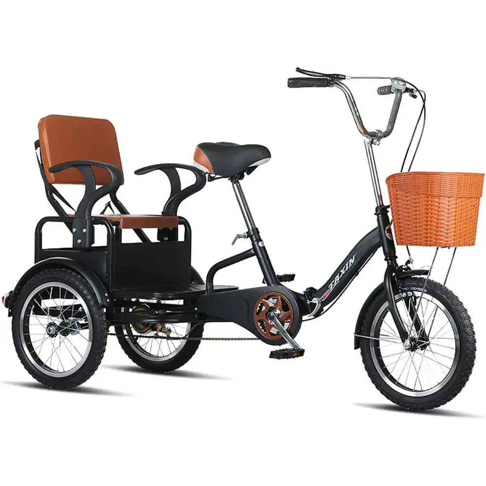 

Outroad Adult Tricycle, 16 inch Cruiser Trike, oldable ycle or Elderly 3 Wheel Bikes with Back,Cargo Basket and Comortable Seat