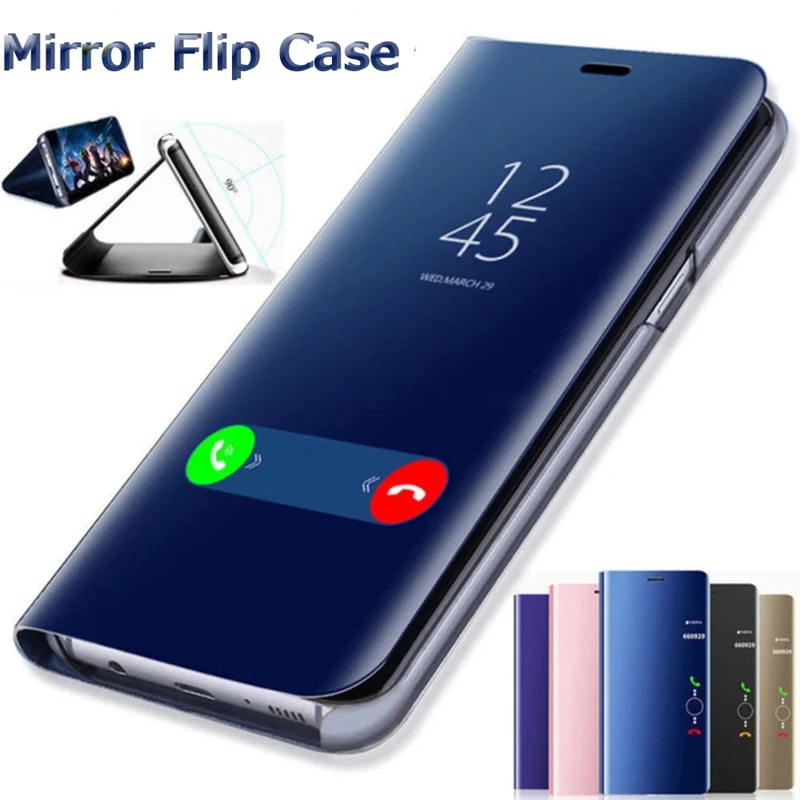 Fashion Mirror Flip Case For Huawei P30 P40 P20 Pro Lite P SMART Z For Huawei Mate 20 Pro 20 Lite Nova 5T Shockproof Phone Cover