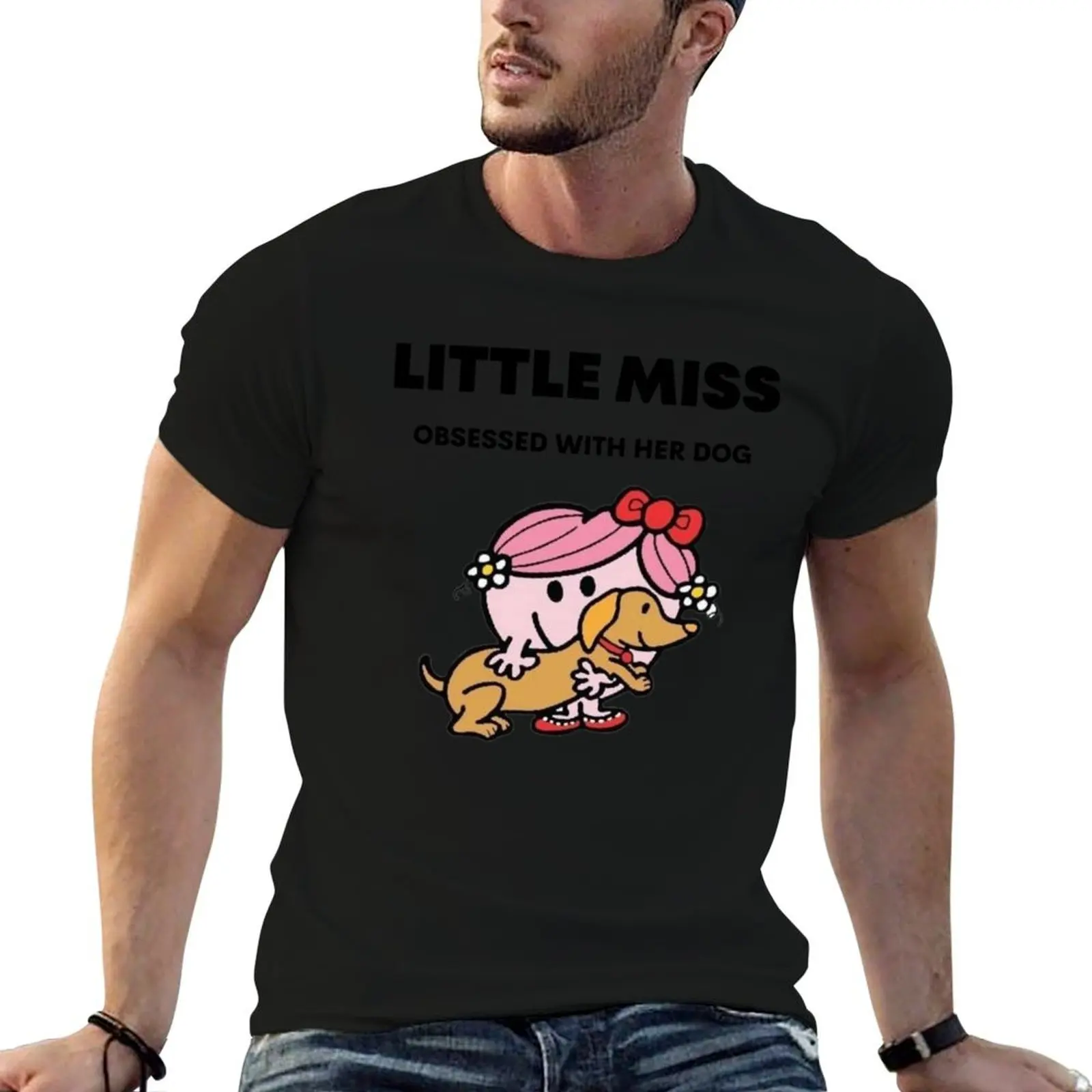 Little miss obsessed with her dog T-Shirt g man t shirts for men t shirts for man graphic funny man t shirt summer T-shirt