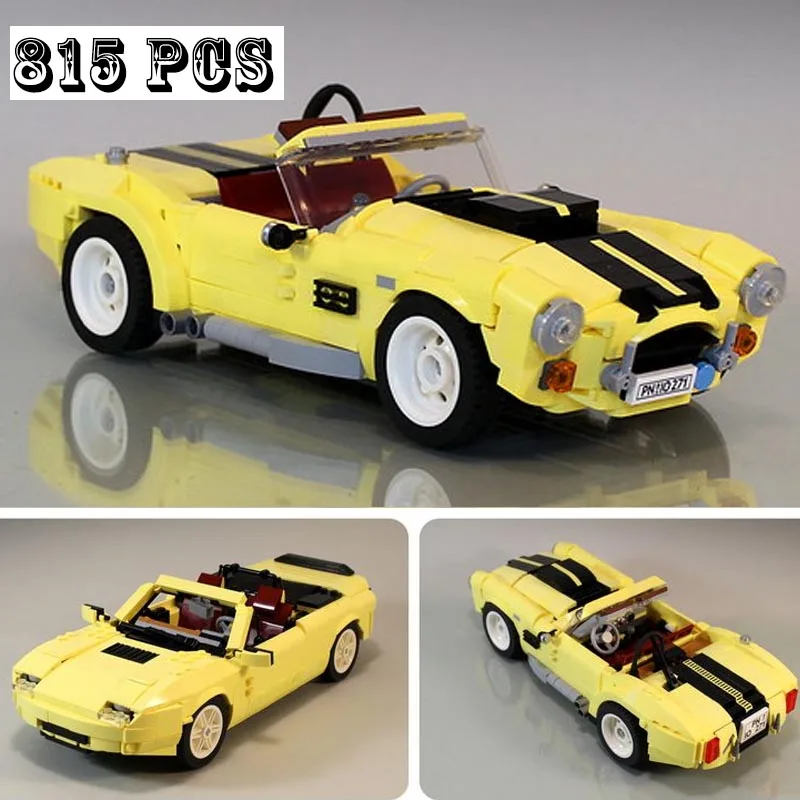 New MOC (2in1) AC Cobra and Miata MX5 Fit 10271 City Model Buiding Kit Creators Block Bricks Toys For Kids Birthday Gifts Boys