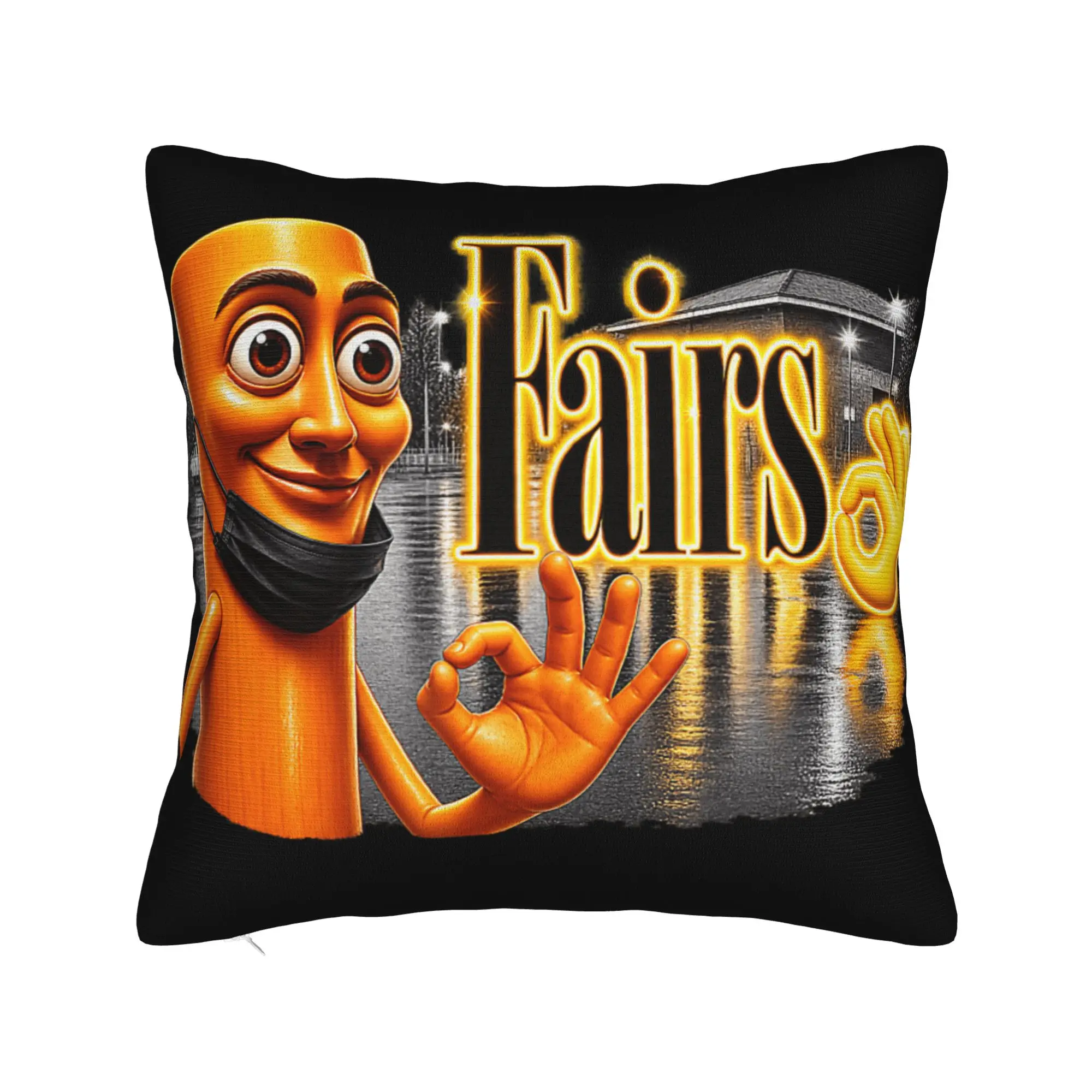 Fairs OK Hand Tung Sahur Brainrot Pillow Cover  Design Cushion Cover Novelty Pillow Case For Living Room Bed Chair