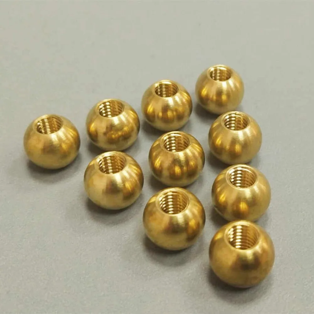 

OD 6-25mm Brass Thread Balls M3 M4 M5 M6 M10 M12 Solid Half-Hole Pure Copper Ball Blind Hole Thread Ball 8/10/12/15/16/17.5/20mm