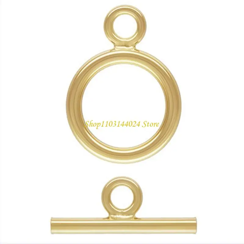 N5KE 10 Set Vintage Gold White Round Bar OT Toggle Clasp Jewelry Finding for Bracelet