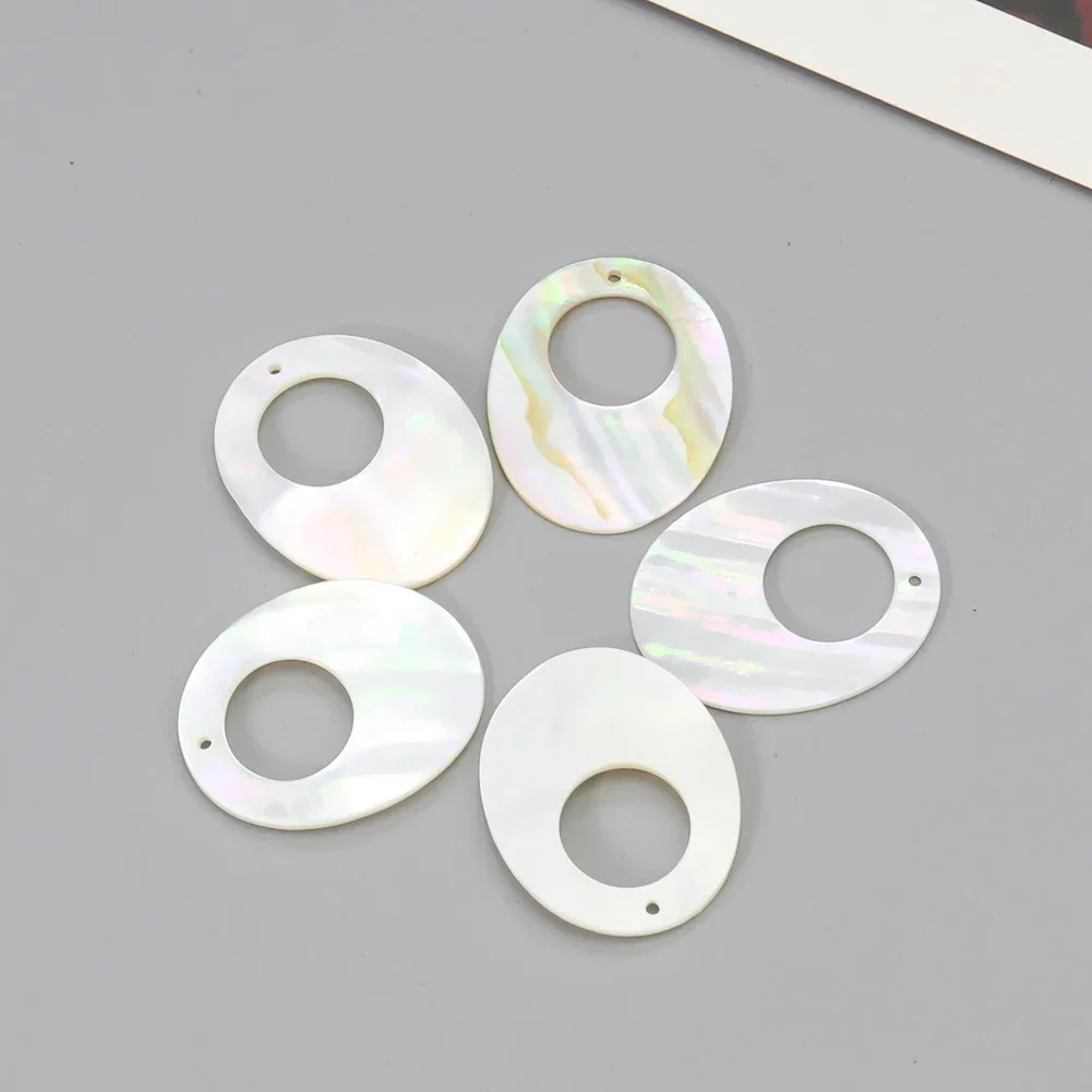 2pc 30mm 2-hole Shell Charms Natural Tahiti Mother of Pearl Earring Dangle Necklace Pendant MOP DIY Woman Fashion Jewelry Making