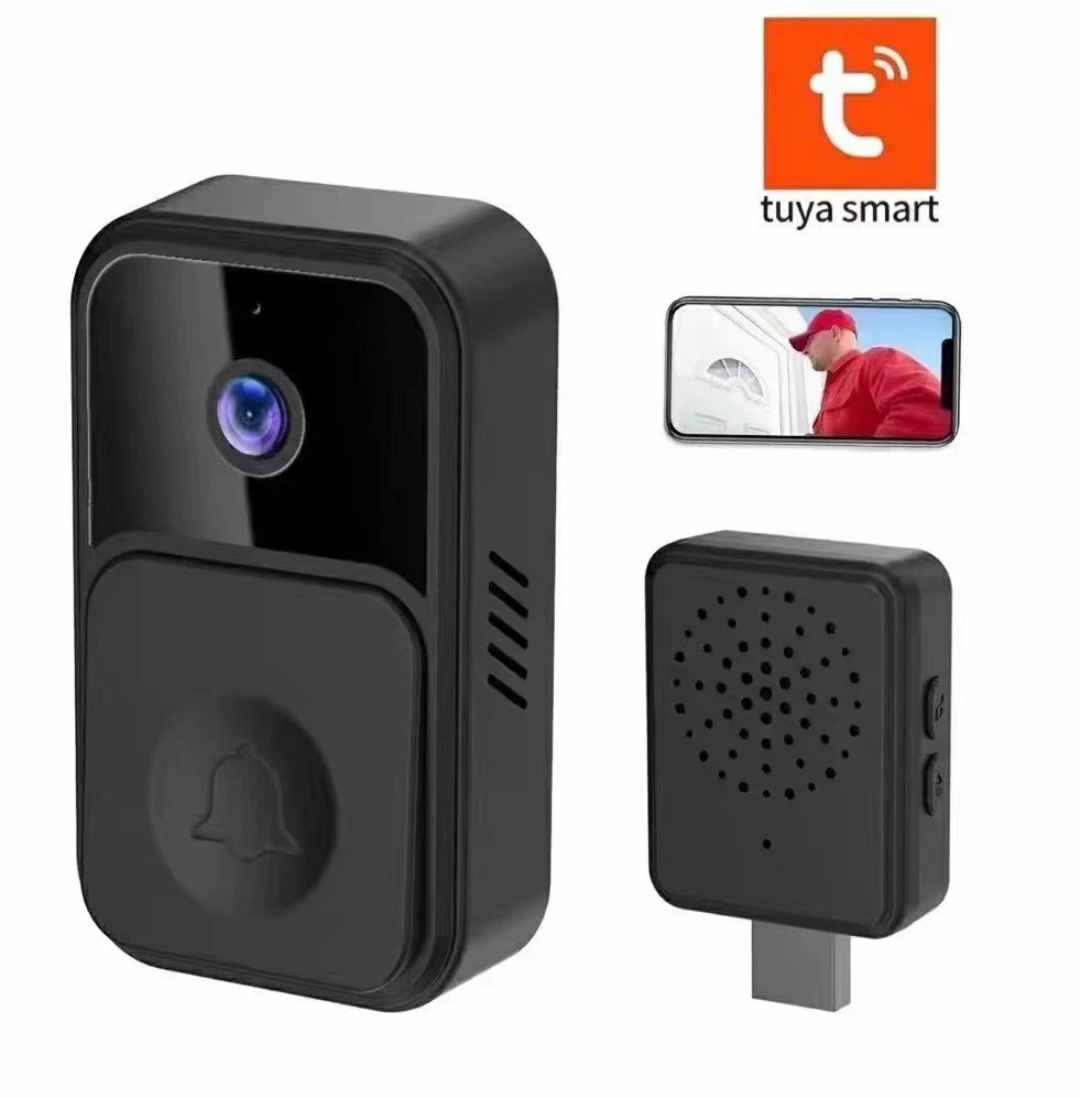 Tuya app wi fi campainha sem fio com carrilhão interior visual visor da porta intercom telefone da porta de vídeo espectador olho mágico