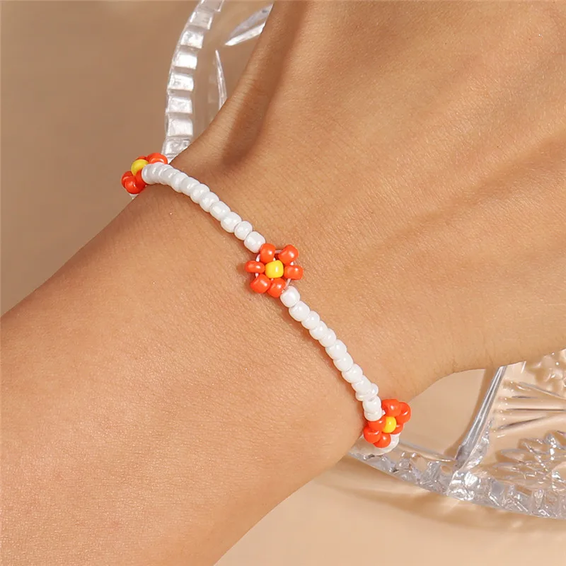 1PC Handgemachte Böhmische Freundschaft Armband Ethnische Bunte Seed Bead Blumen Charm Armband Für Frauen Kinder Strand Party Geschenke – Detail 10