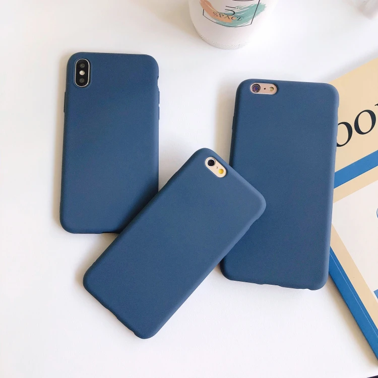 Navy blue Matte Phone Case For xiaomi redmi note 9 9t 8 8t 7 6 5 4 Pro 9A 9C 9 Prime 8a 7a 6 6A 5 Plus S2 Silicone TPU Cover