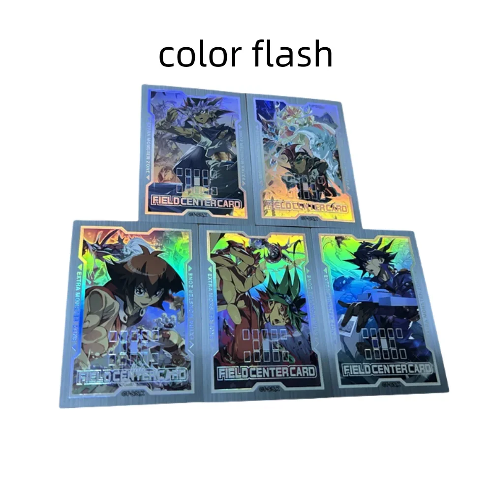 DIY Yu-Gi-Oh! Self-made Series Set 5pcs FIELD CENTER CARD Yugi Muto Yuki Judai Color Flash Anime Collection Card Holiday Gift