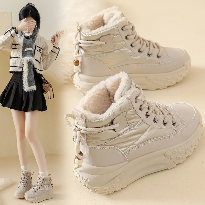 

Winter padded dad sneakers, high-top casual women's shoes, outdoor sports shoes, warm shoes, K6725