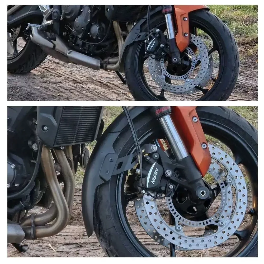 For the 2021 modification of Trident 660, long-style mudguards are provided Block mud and splashes, keep body clean