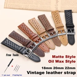 Cowhide Breathable Watch Band 18mm 20mm 22mm Strap for Tag Heuer Connected Bands for Seiko Men Women Universal Accessories