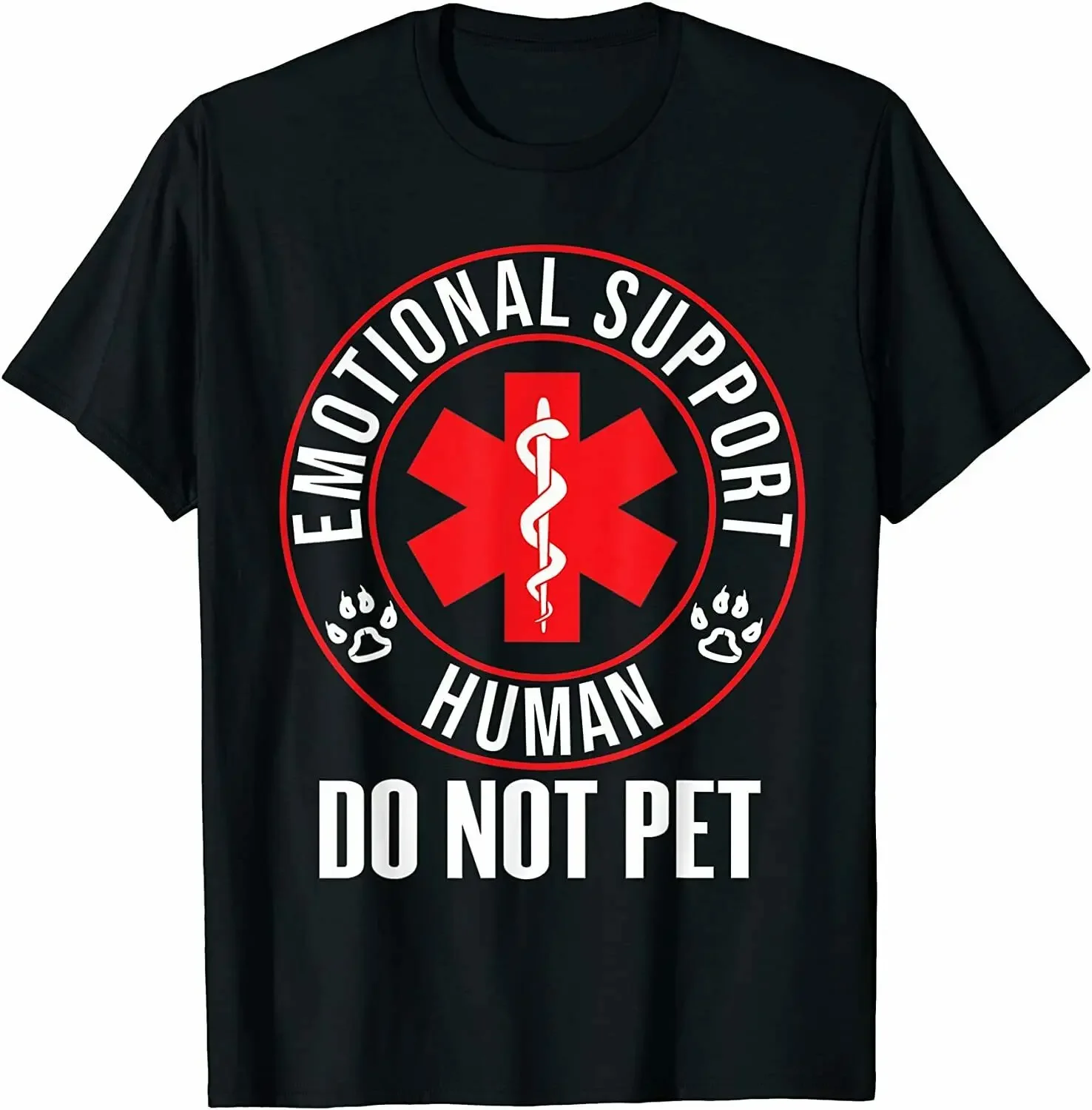 Emotional Support Human Dog Lover Humor T-Shirt Premium Cotton Short Sleeve O-Neck Mens T Shirt