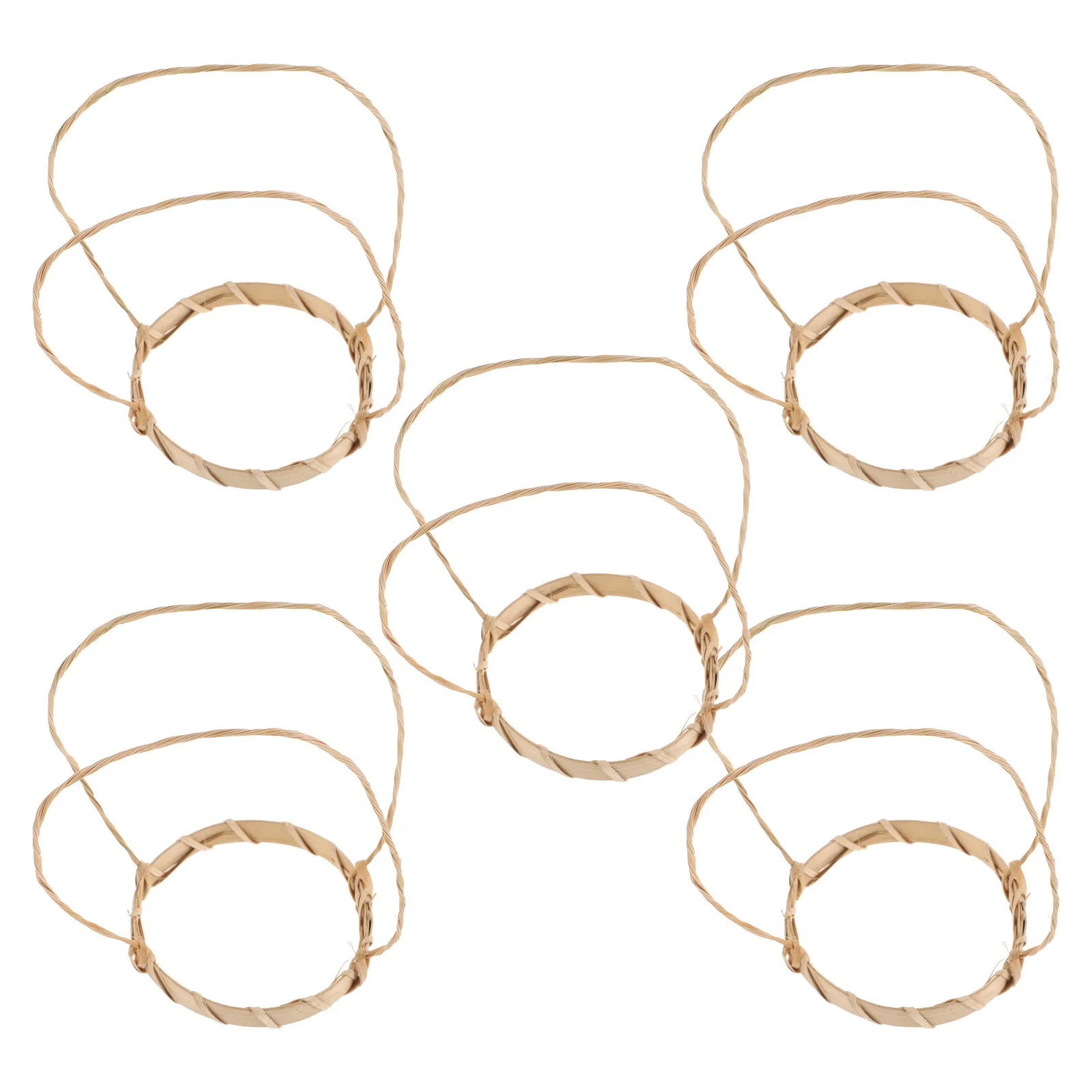 10Pcs Bamboo Coffee Cup Holder Handmade Bamboo Weaving Design Universal Milk Tea Carrier Portable Drink Cup Carrier Tray
