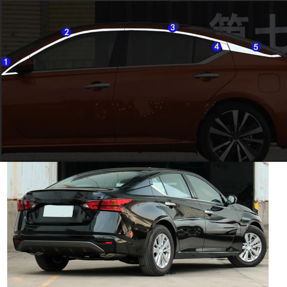 

For Nissan Teana ALTIMA 2019 2020 2021 Car Sticker Garnish Pillar Window Middle Strip Trim Frame Hoods