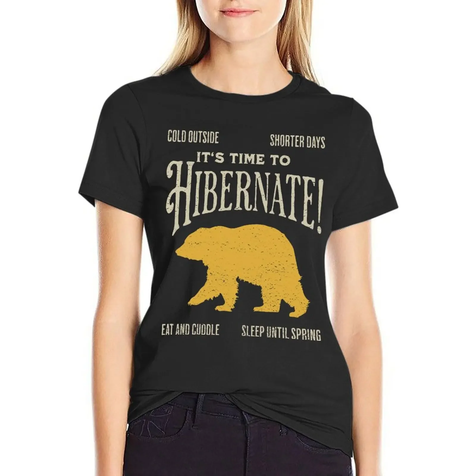 ¡Hora de hibernado! Camiseta de aduanas, diseña tus propias ropa estética, ropa vintage divertida de verano para mujer