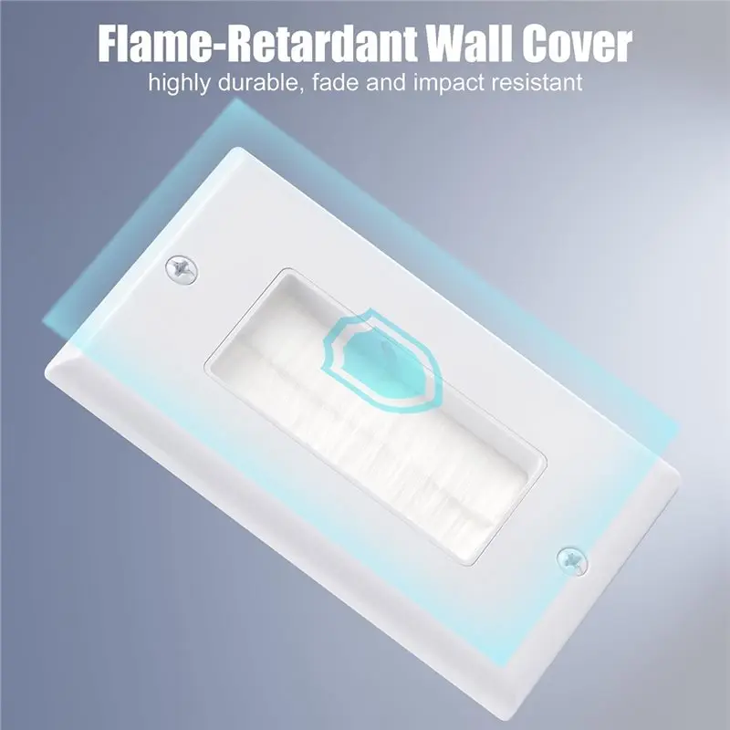 ABUH-10Pack Brush Wall Plate Cable Pass Through Insert For Low Voltage Cables Single Gang Wall Cover