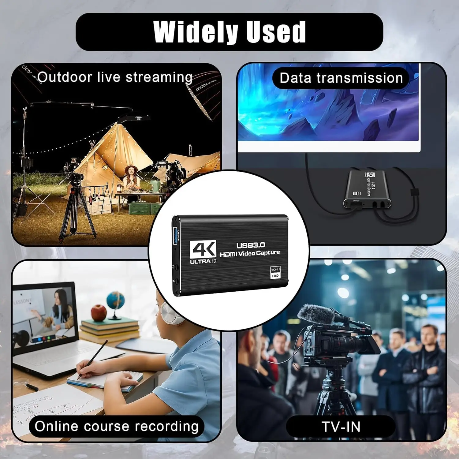 4K USB 3.0 بطاقة التقاط الفيديو HDMI-متوافق 1080P 60FPS HD مسجل فيديو المنتزع ل OBS بطاقة الألعاب البث المباشر #4