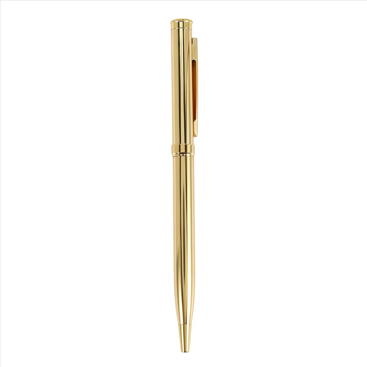 SWXF Metal Ballpoint Pen Stainless Steel Rotating Ball Pen for School Bright Writing Point 1.0mm (Golden)