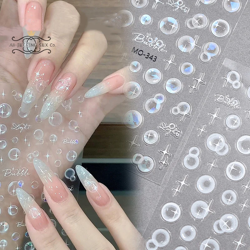 Dream Summer Shell Light Bubble Nail Sticker Love Mangxing Versatile Relief Thin And Tough Nail Back Adhesive