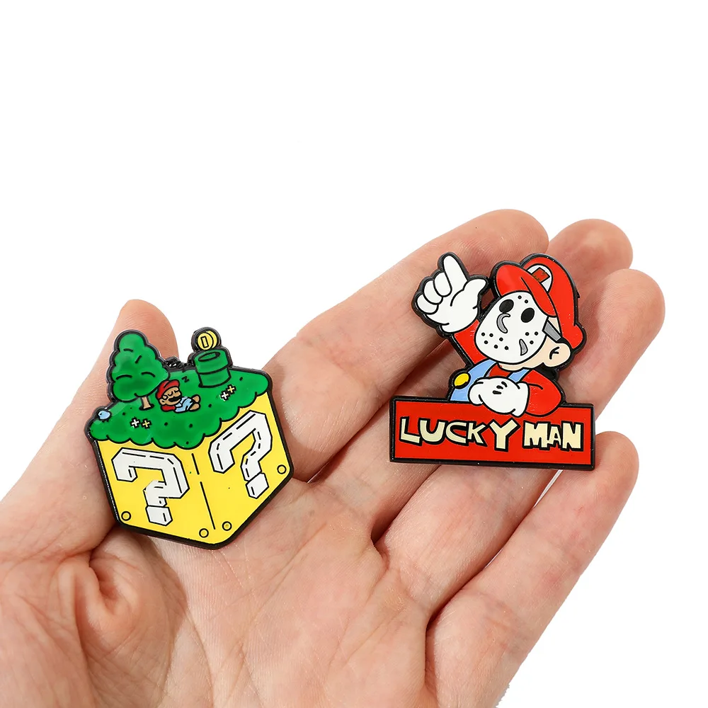 Cute Cartoon Anime Creative Mario Metal Badge Super Mario Game Character Alloy Drip Oil Brooch Accessories Gift Wholesale