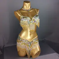 Showgirl disfraces de danza del vientre para mujer, ropa de danza del vientre, vestido EDC