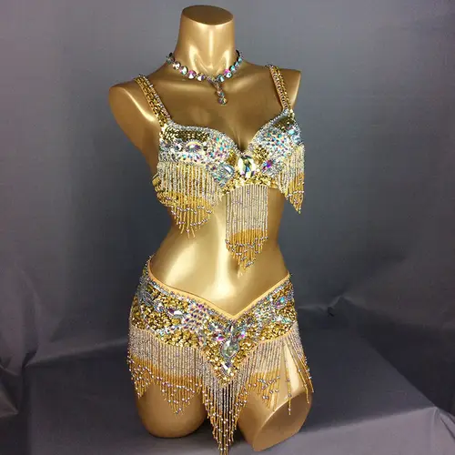 Showgirl disfraces de danza del vientre para mujer, ropa de danza del vientre, vestido EDC