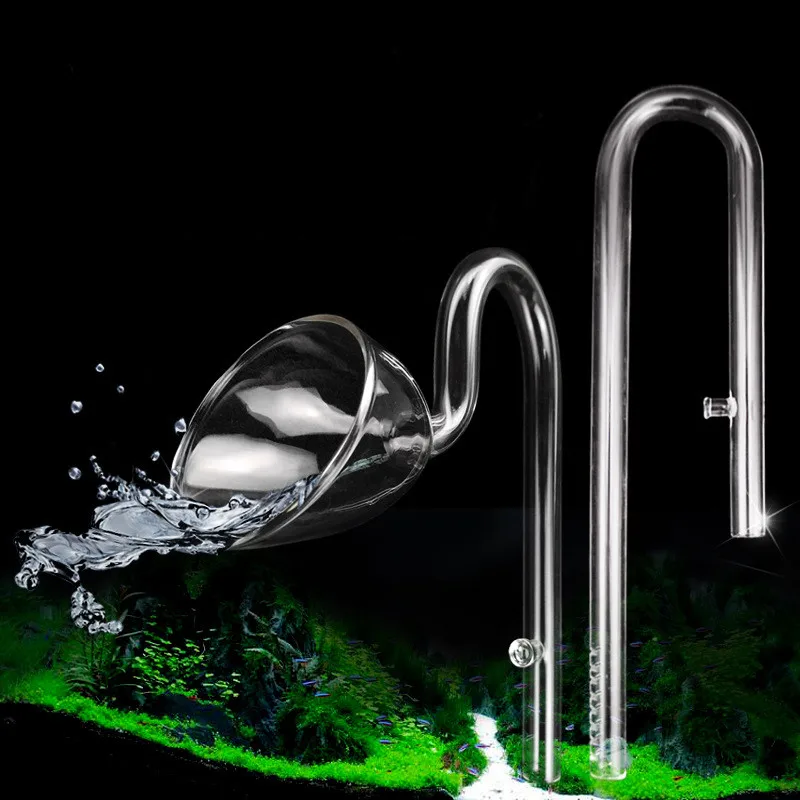 حوض السمك ADA نمط 13 مللي متر 17 مللي متر الزجاج زنبق الأنابيب تدفق تدفق خارجي أنبوب مدخل الزجاج انبوب ماء للأسماك مُرشِح خزان 12/16 مللي متر