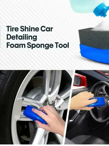 Waxing Sponge Brush With Cover Car Motorcycle Wheel Polishing ABS Washing Cleaning Tire Contour Dressing Applicator Detail Clean