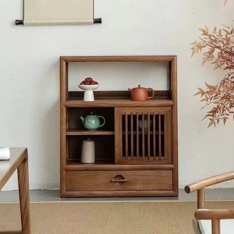 New Modern Style Solid Wood Tea Cabinet with Storage Space for Tea Rooms and Home Furniture Model 02