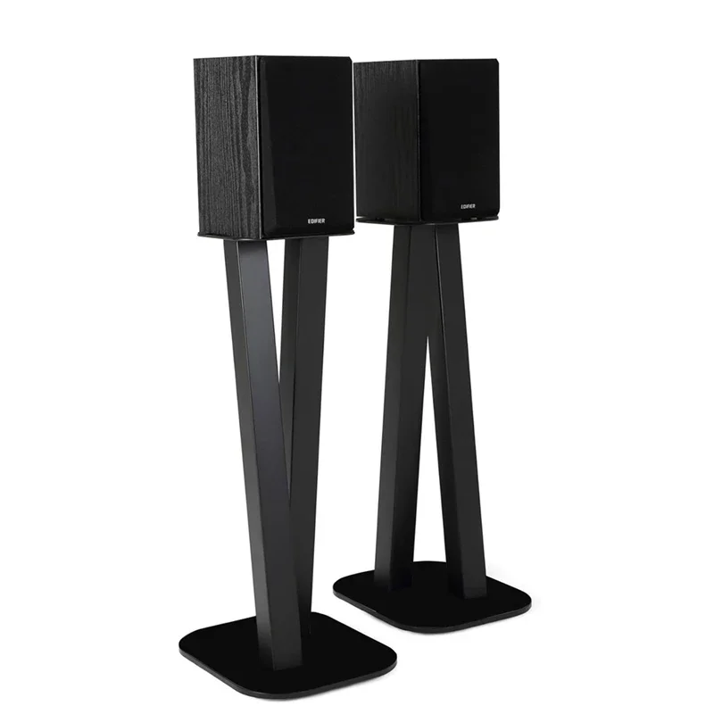 ‌Heavy Duty Adjustable Metal Speaker Stands for 10/12 Inch KTV Karaoke, Professional Floor Mount with Tiltable Base