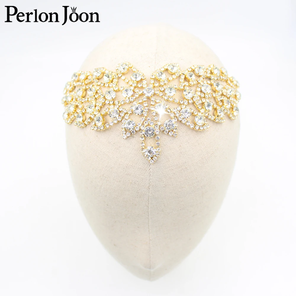 6.5x3.5 inch Gold Silver Crystal Collar Rhinestone Neckline Adornment  Wedding Dress Skirt Flashing Clothing Accessories YL015