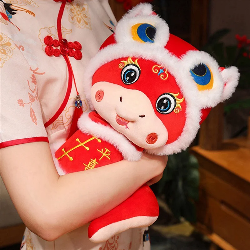 

XX-Lion Snake 2025 Cute Chinese New Year Mascot Spring Festival Snake Stuffed 2025 Cute New