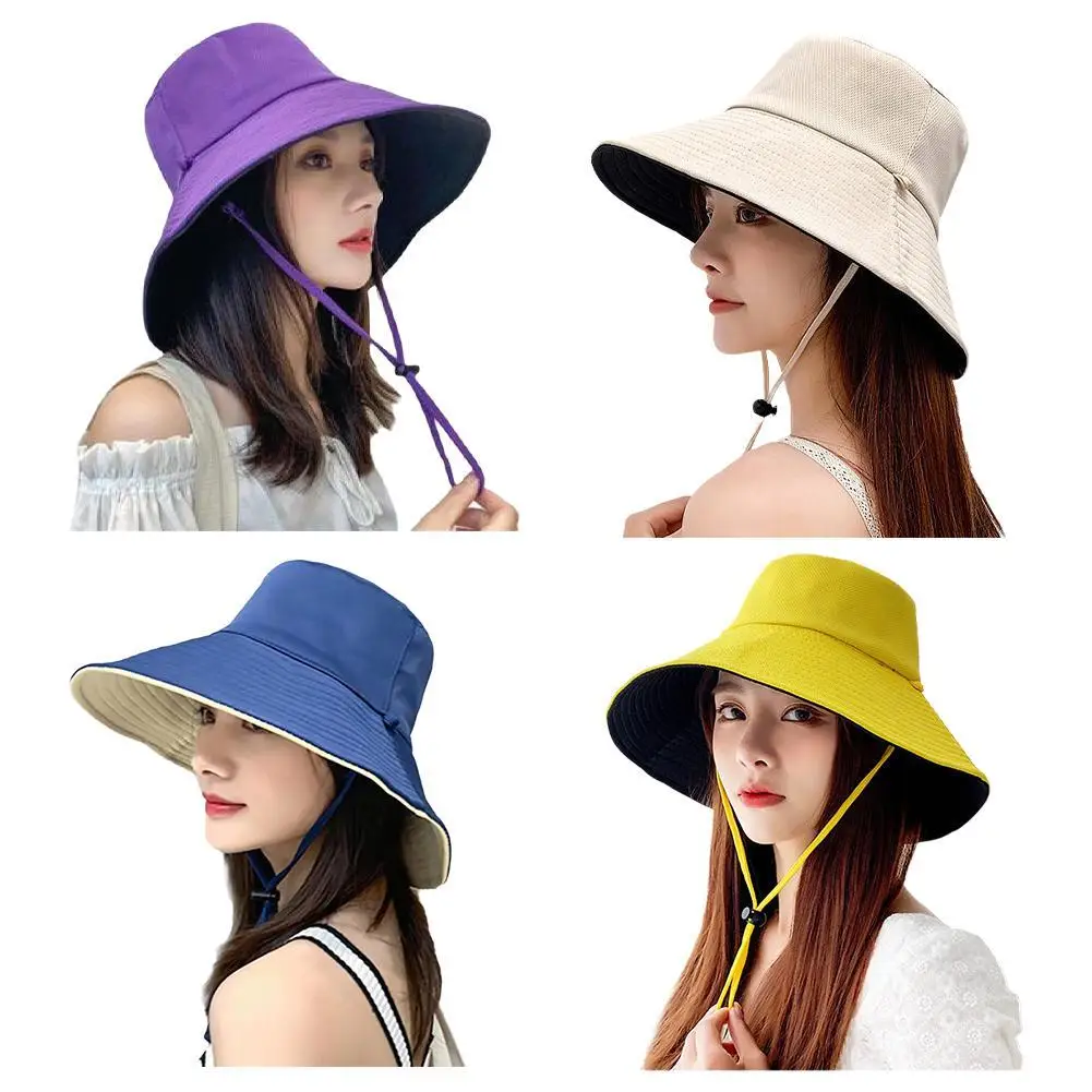 New Sun Protection Hat Women Wide Brim Sun Visor Foldable Hat Spring Summer UPF 50+ Protection Traveling Hiking Fishing Cap