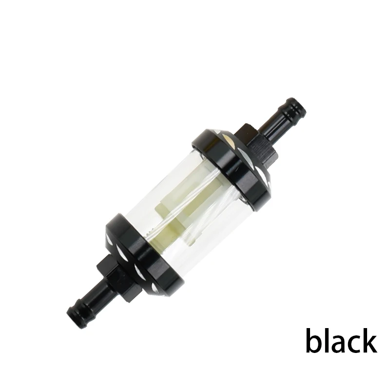 8mm Universal Motorcycle Fuel Filter CNC Aluminum Alloy Glass Gas Fuel Gasoline Oil Filter for ATV Dirt Pit Off-Road Parts