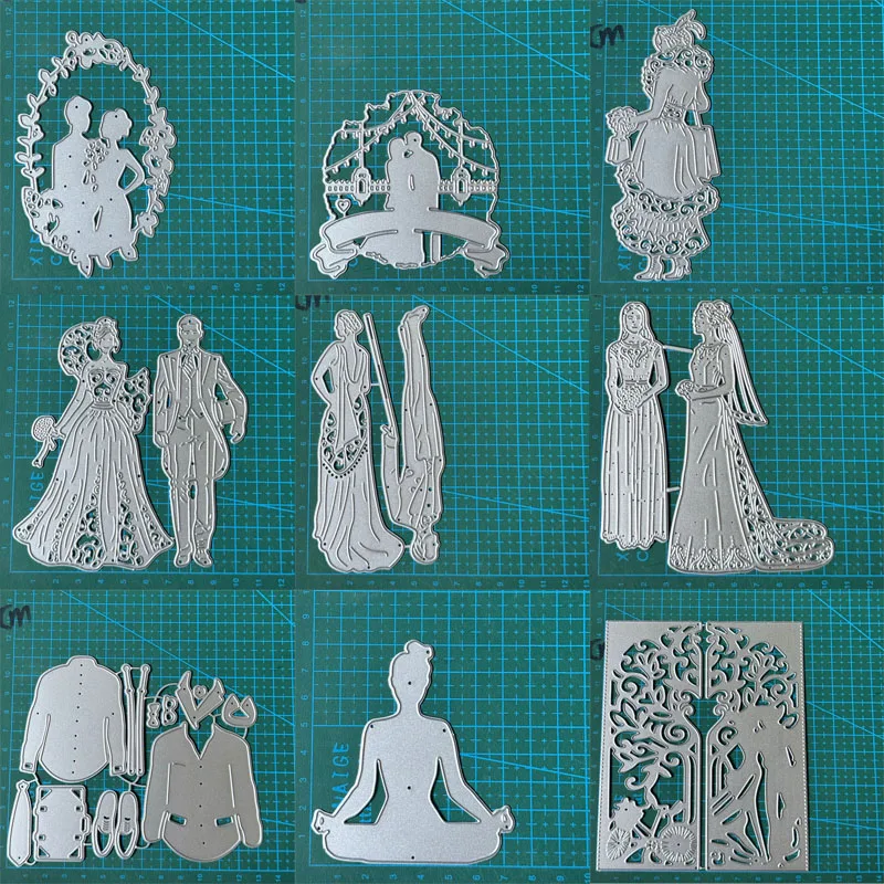 Couple girl dance partner clothing Wedding greeting card metal cutting dies Scrapbook paper craft mould blade punch stencils